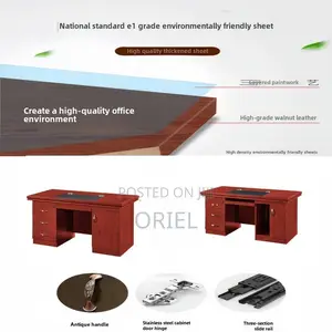 Office Desk : 1400mm Mahogany Finish Executive Office Desk