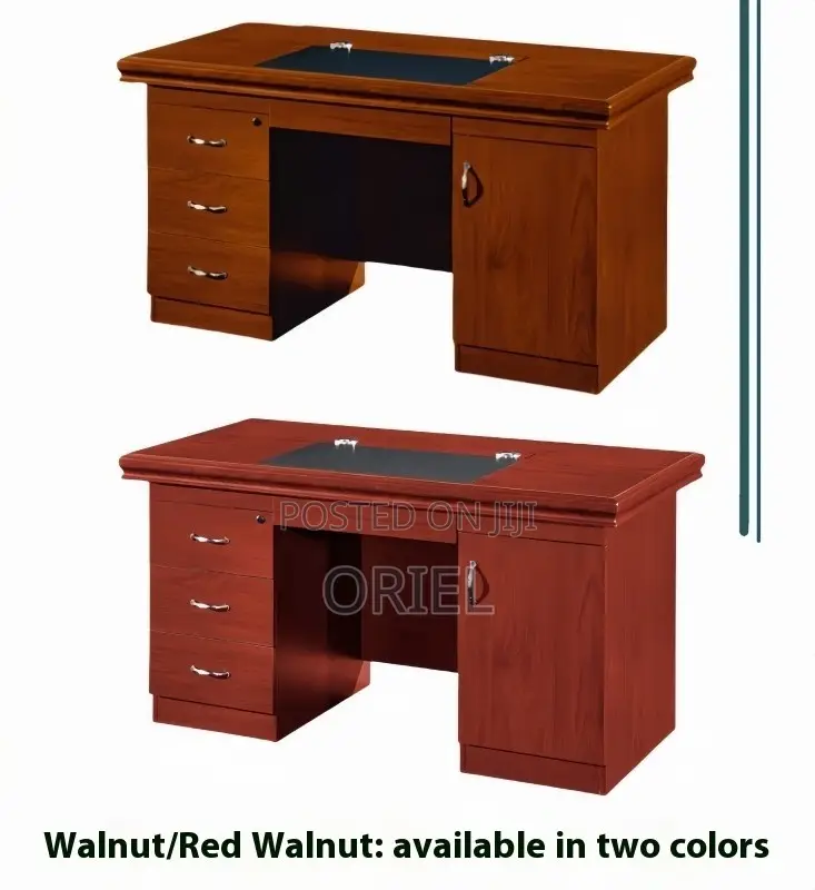 Office Desk : 1400mm Mahogany Finish Executive Office Desk
