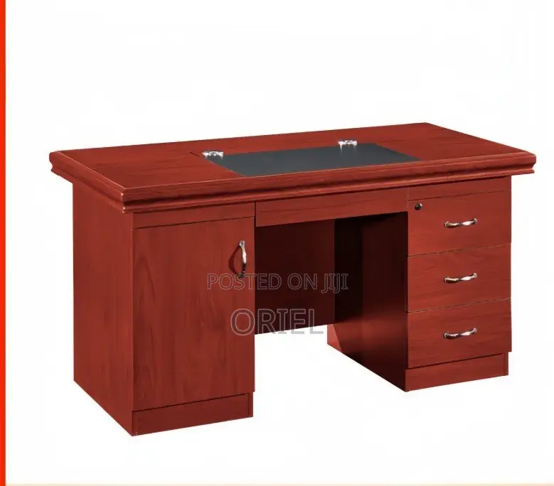 Office Desk : 1400mm Mahogany Finish Executive Office Desk