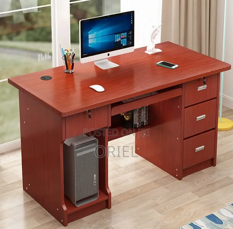 Office Desk : 1400mm Mahogany Finish Executive Office Desk