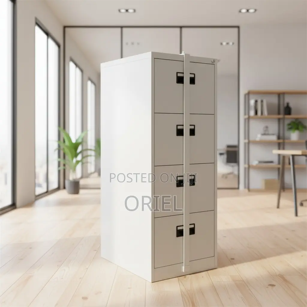 Office Cabinet : 4-Drawers Office Cabinet With Vertical Locking Bar