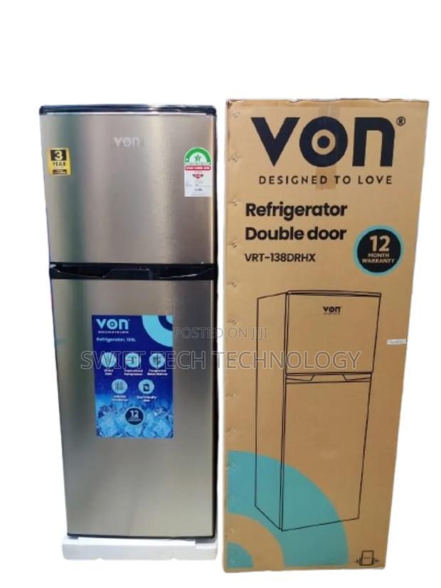 Von 138litres Double Door Refrigerator Silver  - main view