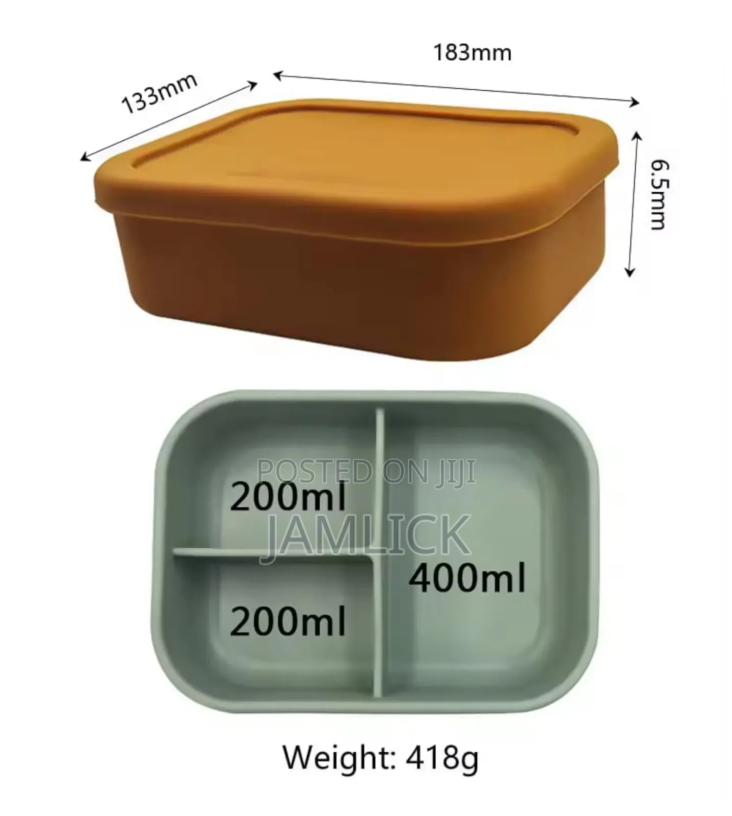 Partitioned Leak-Proof Silicone Lunch Box – Av