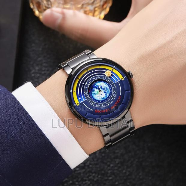 Skmei 2361 Earth Time Gold Silver Black - thumbnail 2