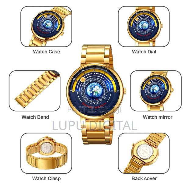 Skmei 2361 Earth Time Gold Silver Black - thumbnail 3