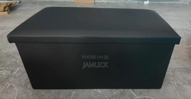 Black Ottoman Storage Box –Av