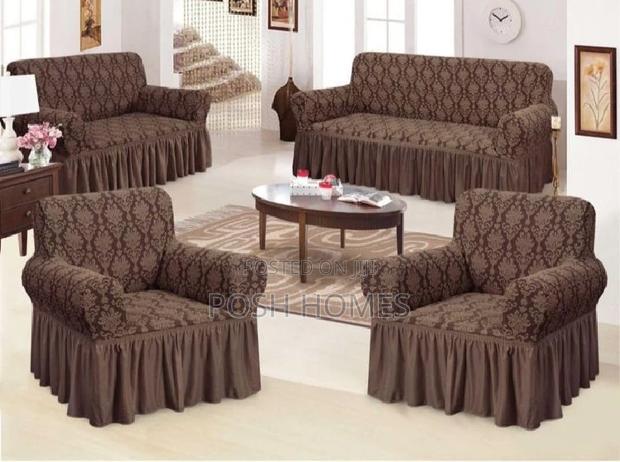 Bubble Quality Brown Sofa Covers - main view