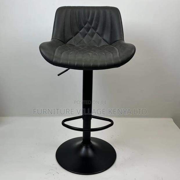 Barstool; Black Height Adjustable Office Barstool - main view