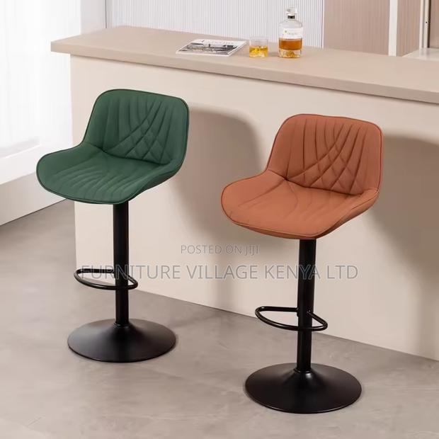 Barstool; Black Height Adjustable Office Barstool - thumbnail 3