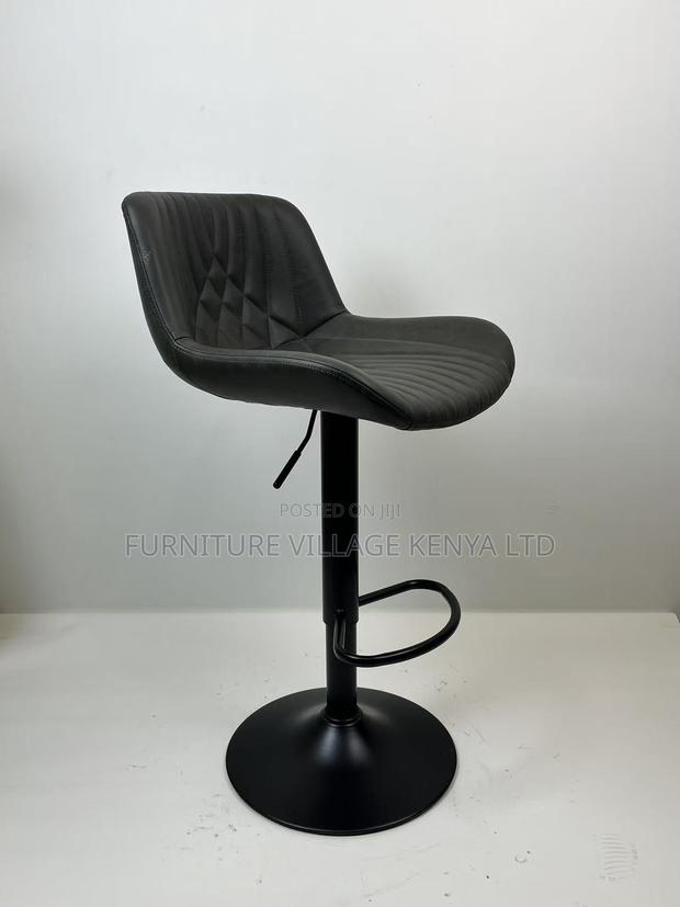 Barstool; Black Height Adjustable Office Barstool - thumbnail 7