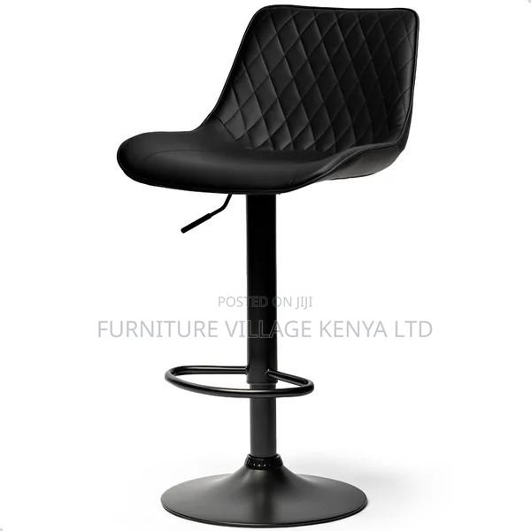 Barstool; Black Height Adjustable Office Barstool - thumbnail 8