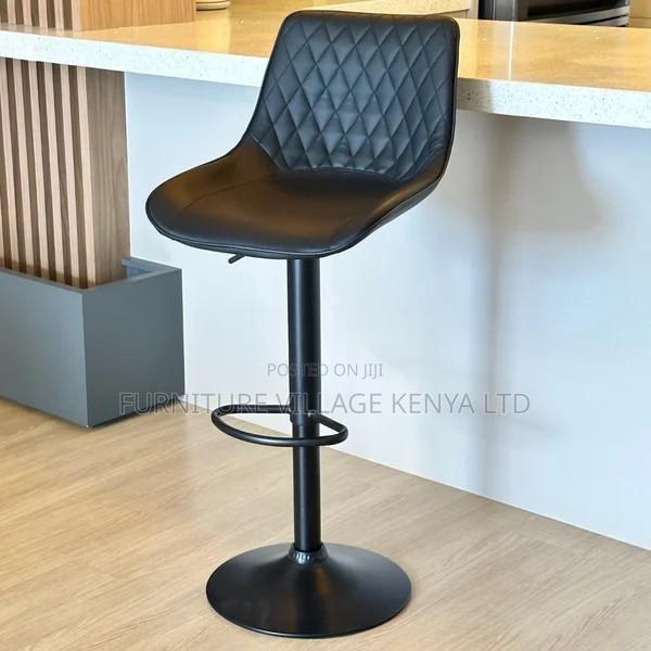 Barstool; Black Height Adjustable Office Barstool - thumbnail 10