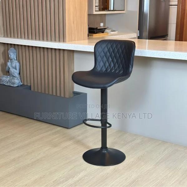 Barstool; Black Height Adjustable Office Barstool - thumbnail 12