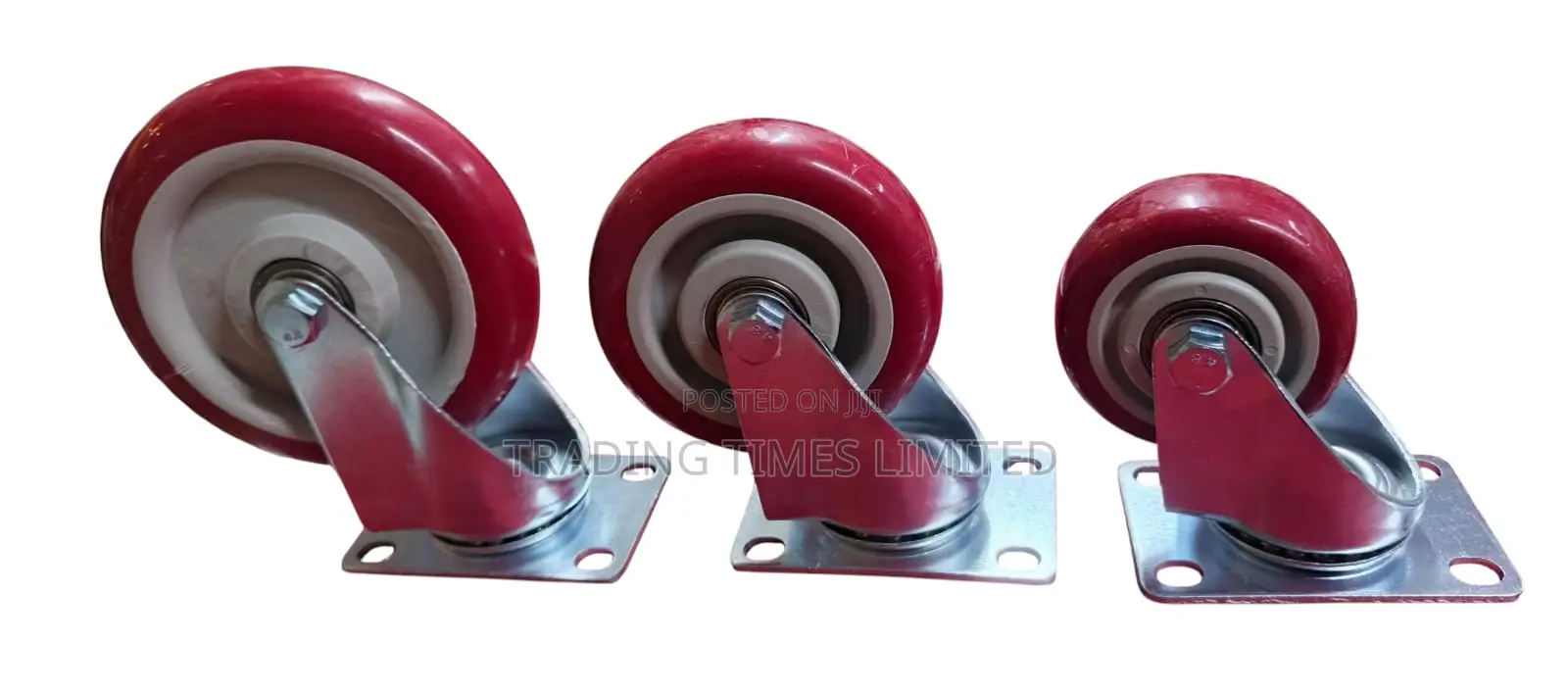 5 Inch Maroon Castor Without Brakes