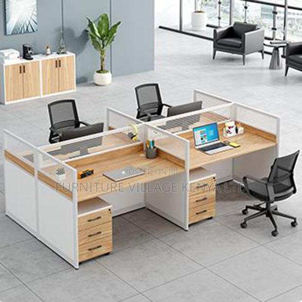 Office Workstation; 4-way Modular Office Workstation With Cabinet - thumbnail 5