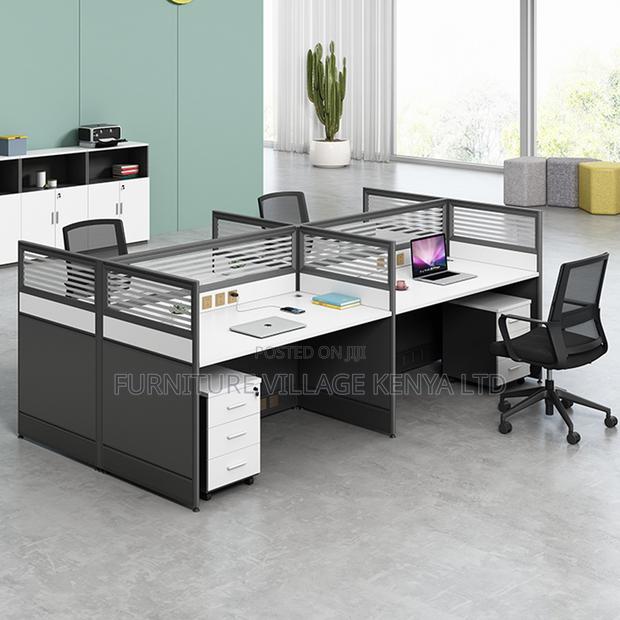 Office Workstation; 4-way Modular Office Workstation With Cabinet - thumbnail 7