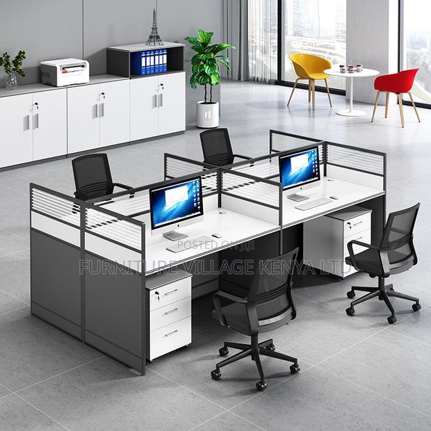 Office Workstation; 4-way Modular Office Workstation With Cabinet - thumbnail 8