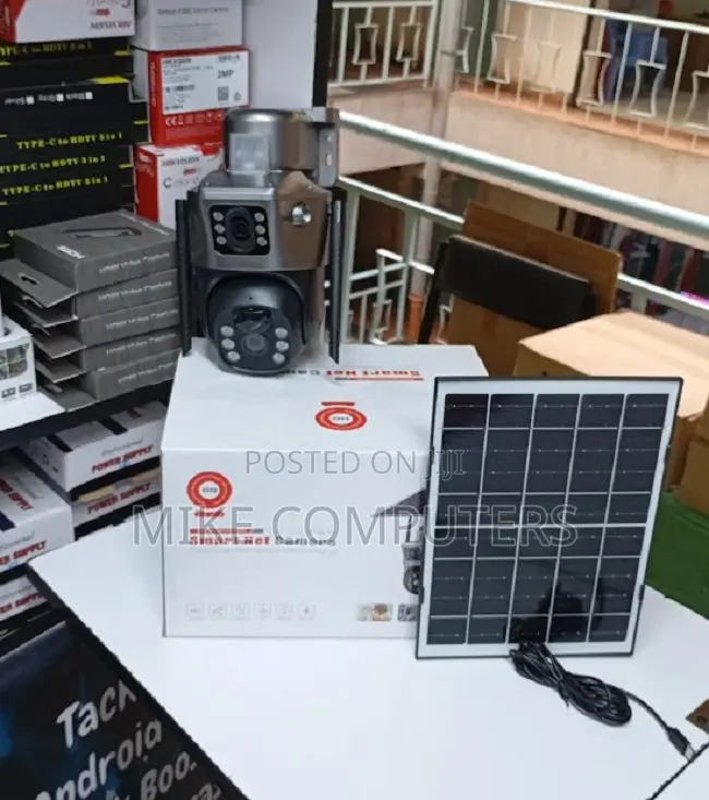 Waterproof 12mp 4g PTZ Rotating Dual Lens Solar Camera
