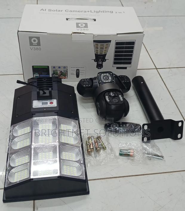 Solar Street Light With 3 Lens CCTV Camera