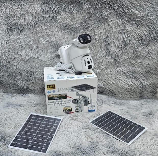 Dual Lens Solar CCTV Camera 6mp Waterproof Outdoor Compound CCTV