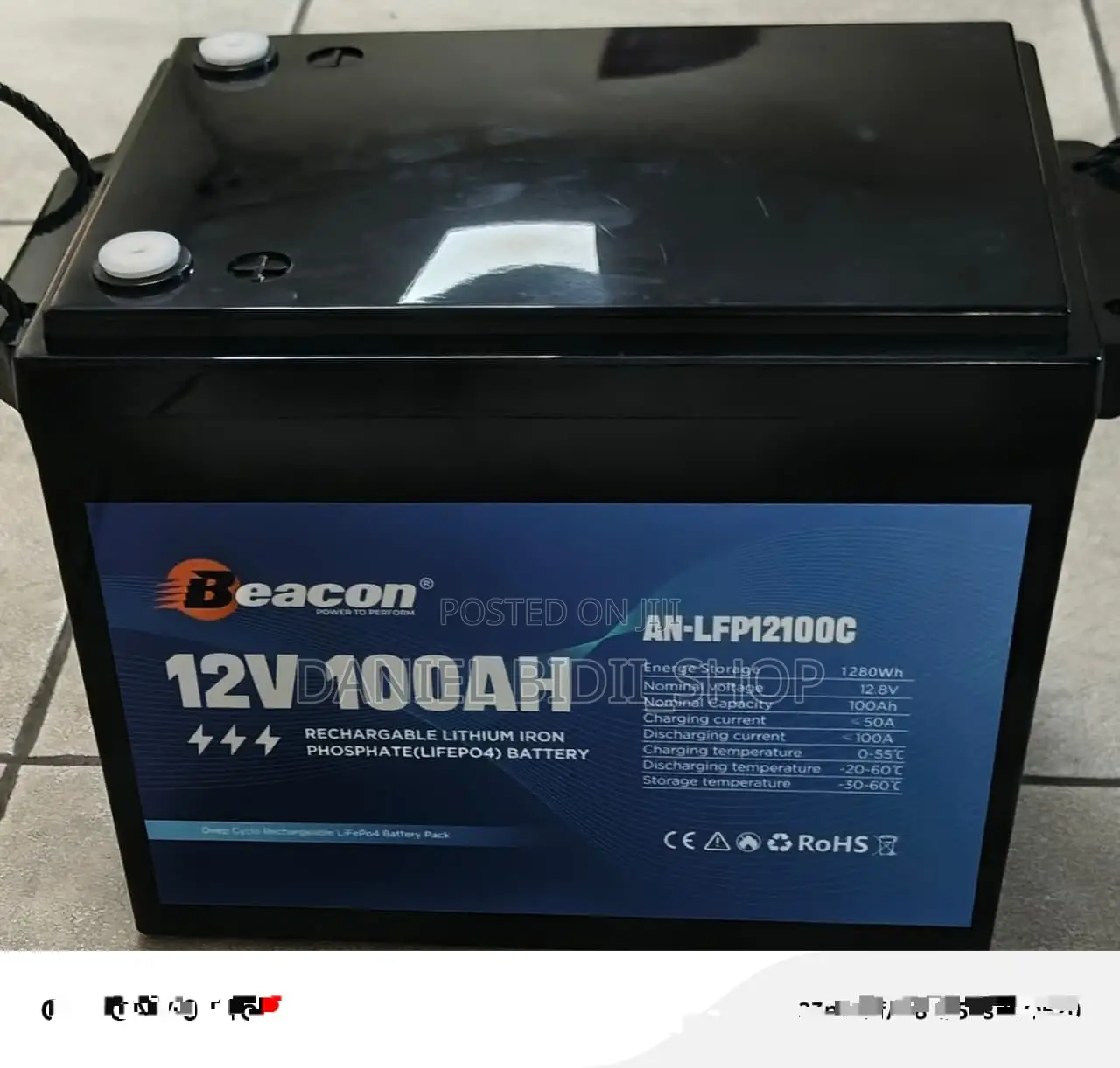 Beacon Rechargeable Lithium Iron Phosphate Battery 100ah 12.8v Lifepo4