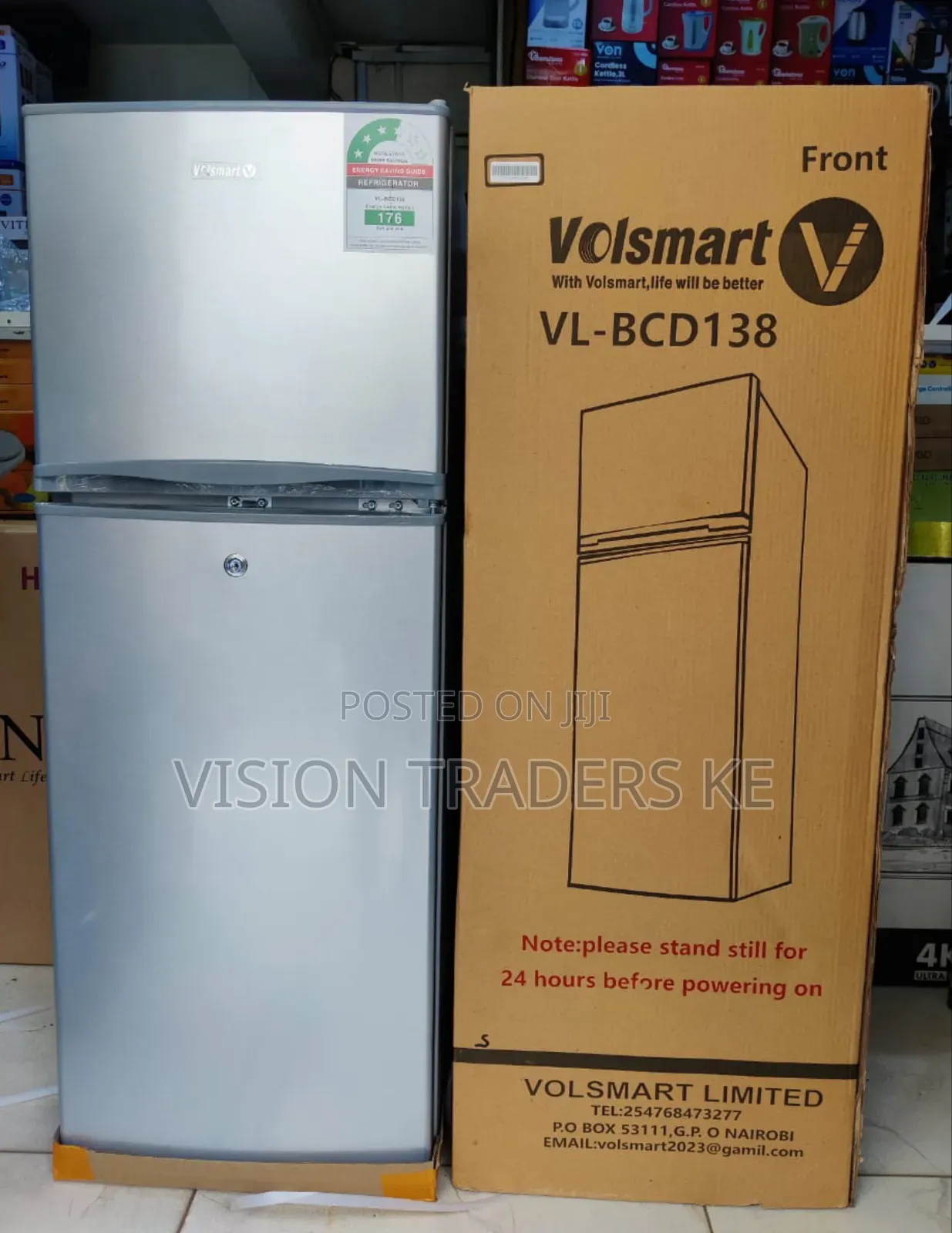 *Volsmart 138litres Double Door Fridge