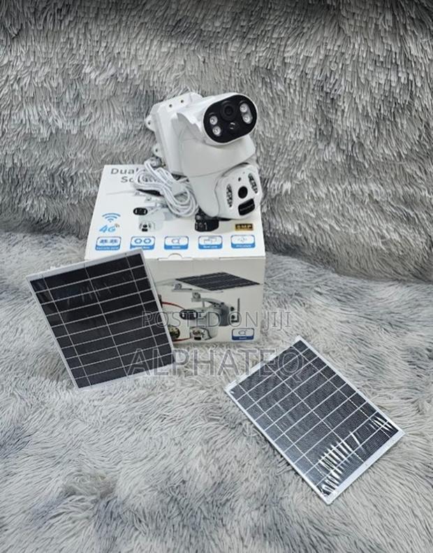 Dual Lens Solar CCTV Camera 6mp Two Way Audio Talk Listen Camera