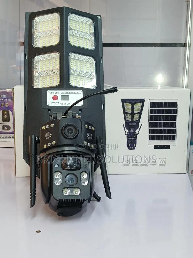 2-in-1 Solar Security Camera + Bright Led Flood Light | Double Lens