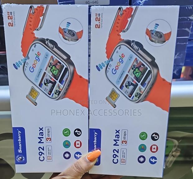 C92 Max Smart Watch – 3 Straps | Sim Card Support | Hd Display - main view