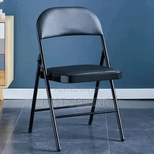Black Leathered Office Folderable Chairs
