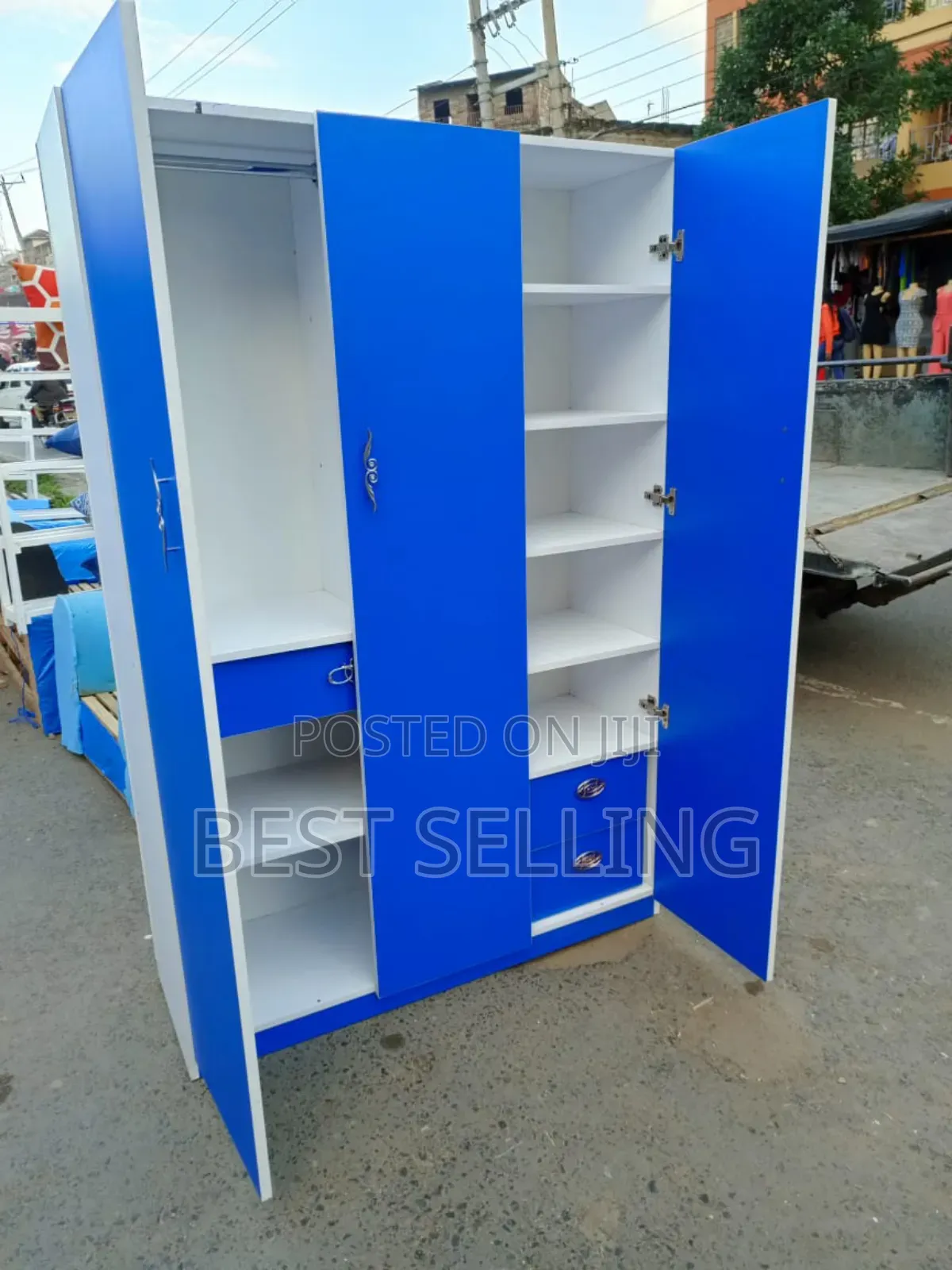 Blue Bookshelf Unit