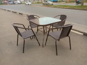 Brown 4 Seater Lantern Chairs and Balcony Table