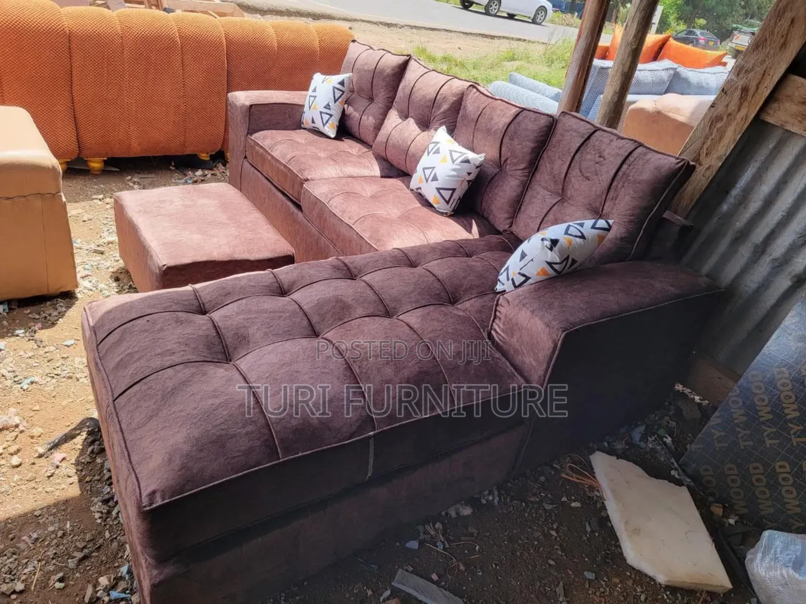 Lshape Spring Cushions Sofa
