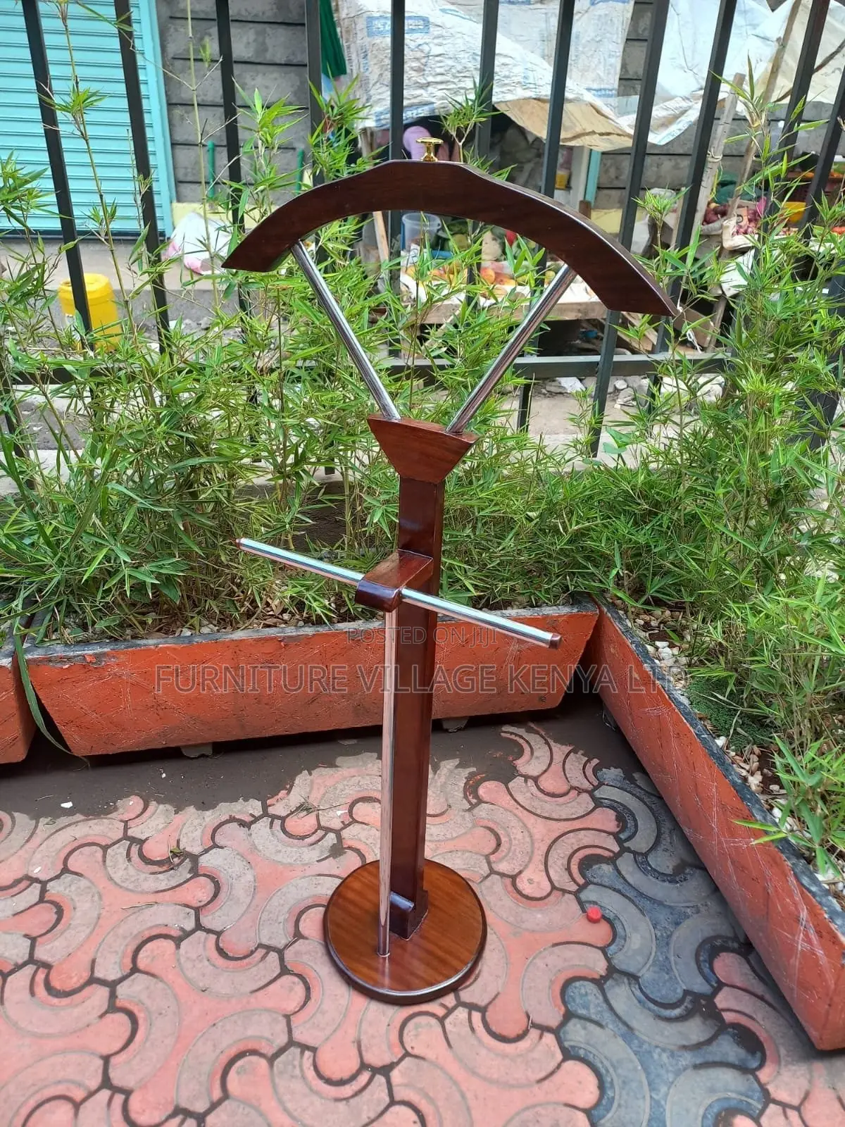 Office Hanger; Mahogany Executive Office Coat Hanger