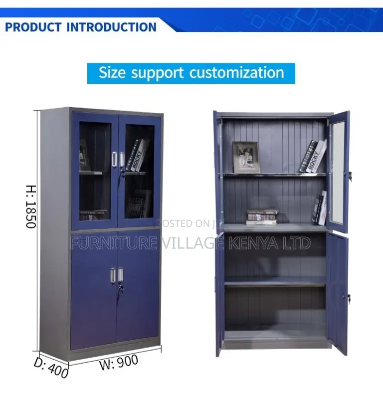Office Cabinet ; Blue Office Storage Cabinet With Safe