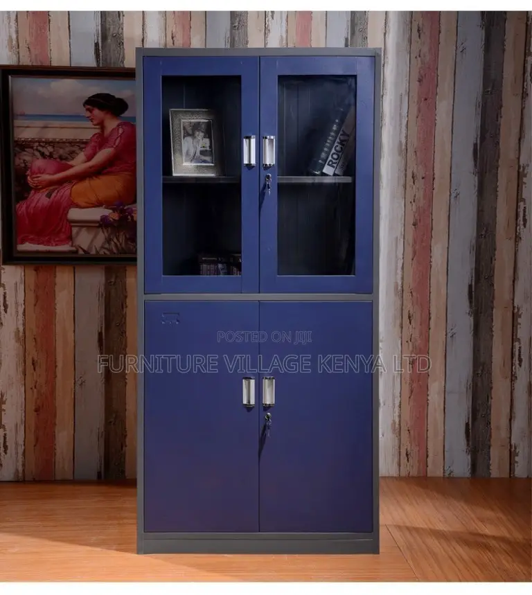 Office Cabinet ; Blue Office Storage Cabinet With Safe