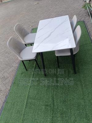 Classic 4 Seater Leather Dining Set - thumbnail 2