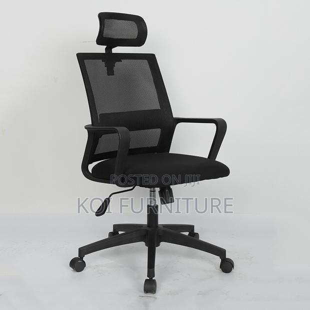 Office Chair : Modern Black Mesh Task Chair - thumbnail 6