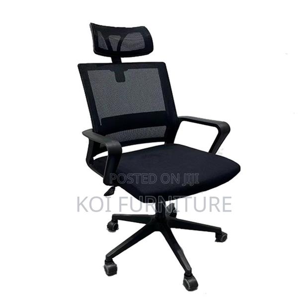 Office Chair : Modern Black Mesh Task Chair - thumbnail 7