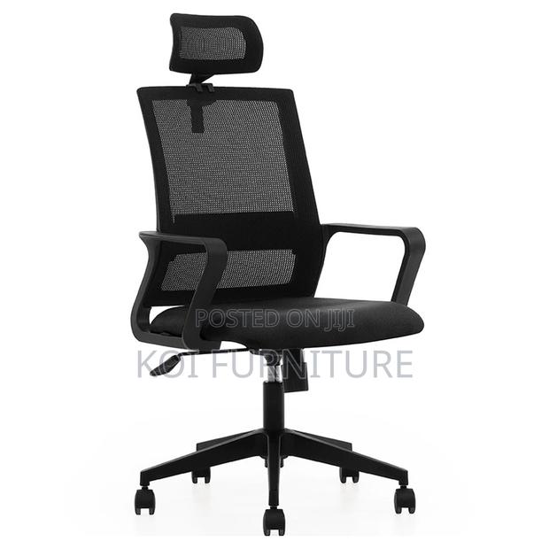 Office Chair : Modern Black Mesh Task Chair - thumbnail 8