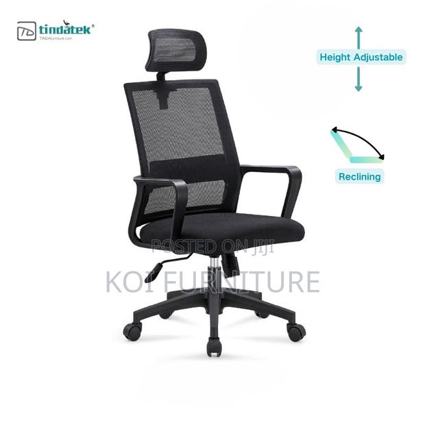 Office Chair : Modern Black Mesh Task Chair - thumbnail 9