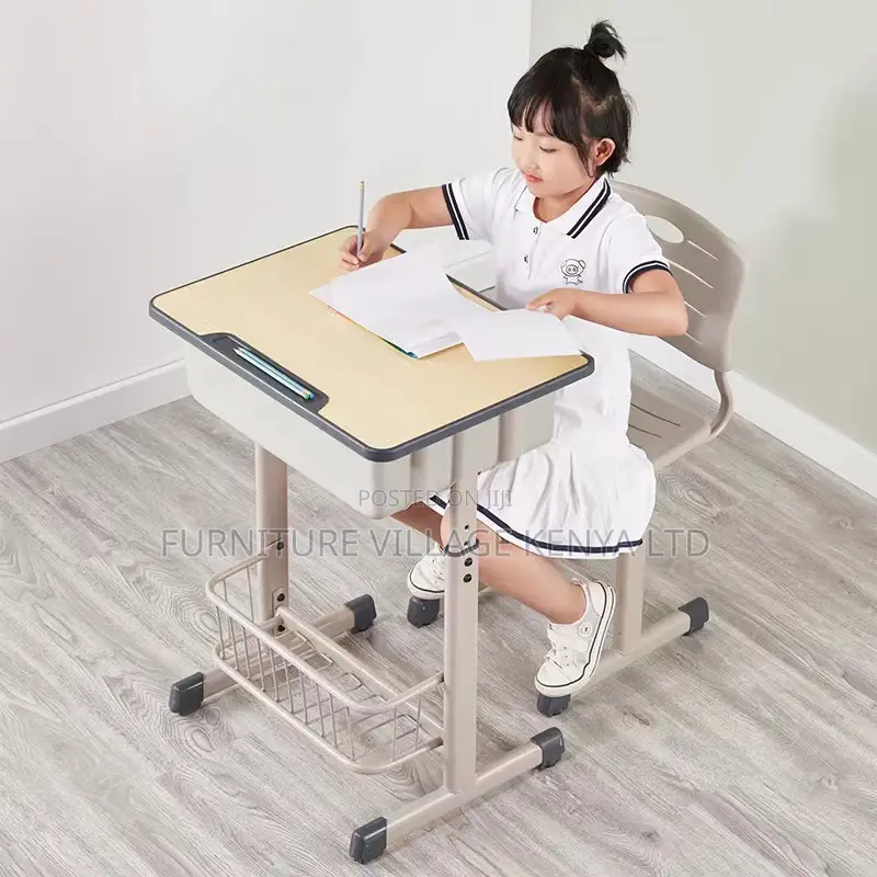 Kids Desk; Adjustable School Kids Desk And Chair