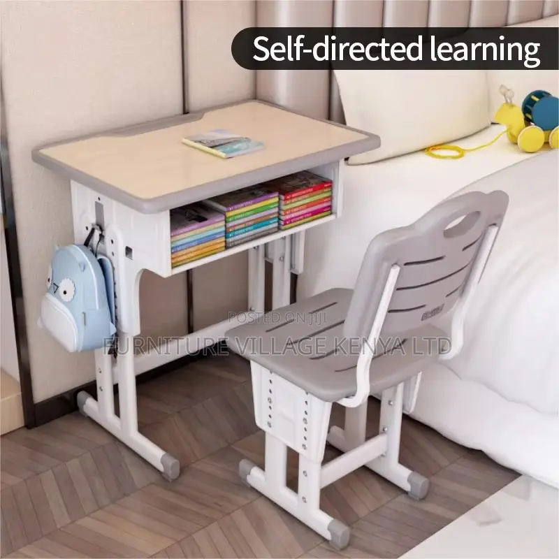 Kids Desk; Adjustable School Kids Desk And Chair