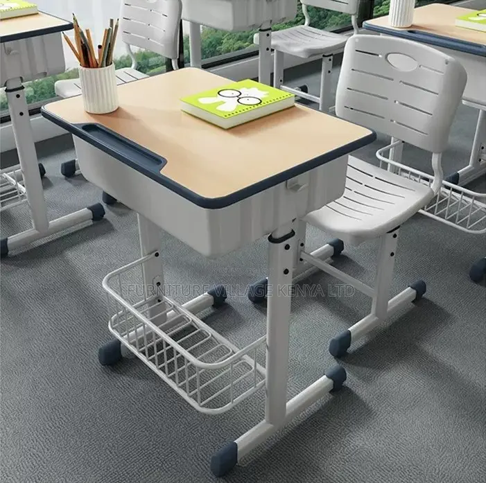 Kids Desk; Adjustable School Kids Desk And Chair