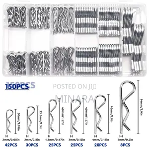 150 Pcs, Assorted Wave Cotter Pins, R-Clips, Retaining Spring Hitch