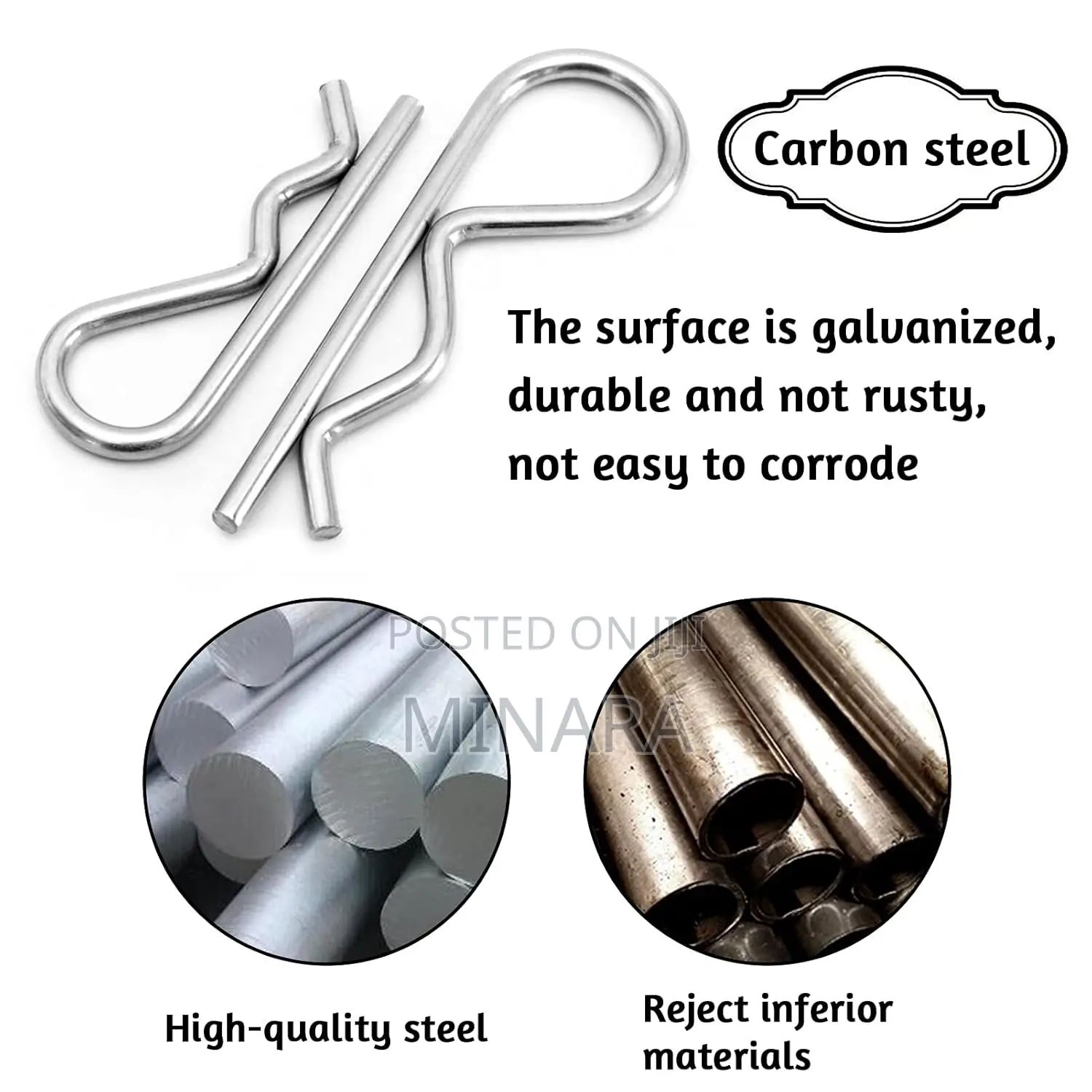 150 Pcs, Assorted Wave Cotter Pins, R-Clips, Retaining Spring Hitch