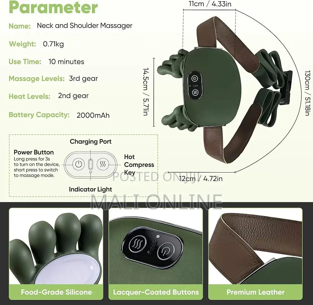 Intelligent Electric Neck Shoulder Massager With Heat 4d Kneading