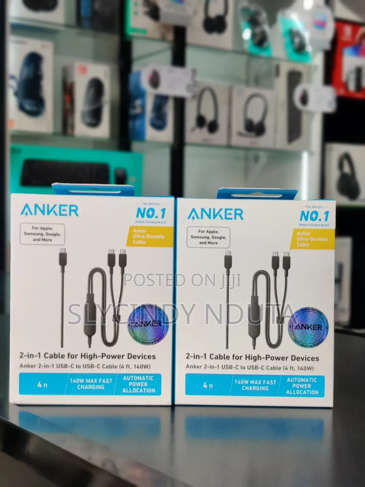 Anker 2-in-1 Usb-C to Usb-C Cable (4ft,140w)