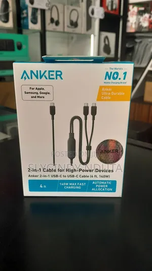 Anker 2-in-1 Usb-C to Usb-C Cable (4ft,140w)