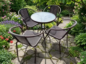 4 Seater Rattan Balcony Chair and Table